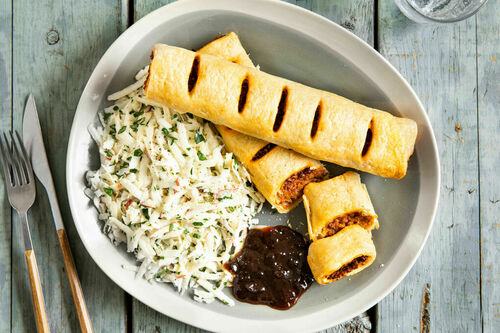 Veganes Linsenwürstchen im Blätterteig