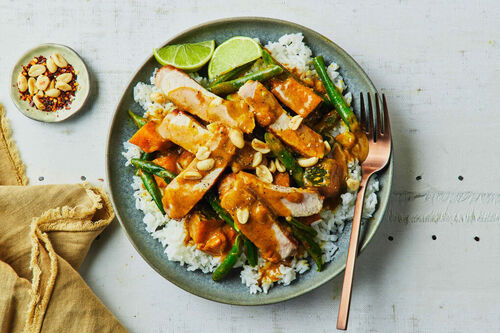 Fast Coconut Curry Pork Steak