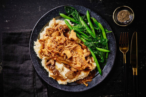 Chicken and Gourmet Miso-Mushroom Sauce