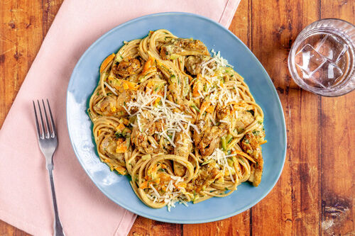 Vollkornspaghetti al pollo