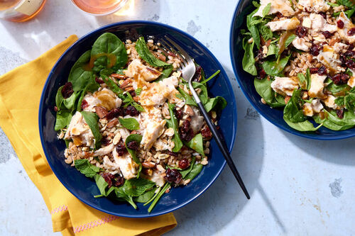 Farro Grain Bowl with Seared Salmon