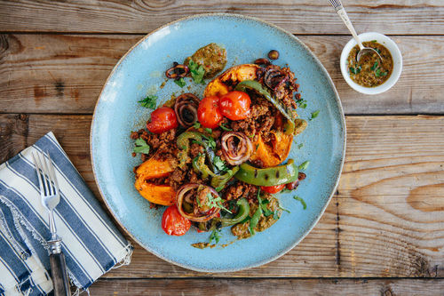 Zoete aardappel met bio-rundergehakt