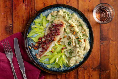 Heekfilet met cranberry-tijmolie