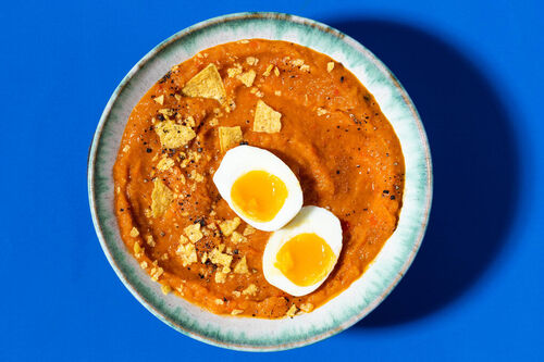 Goedgevulde huevos rancheros-soep