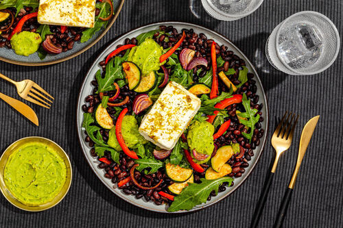 Gegrillter Feta mit Guacamole