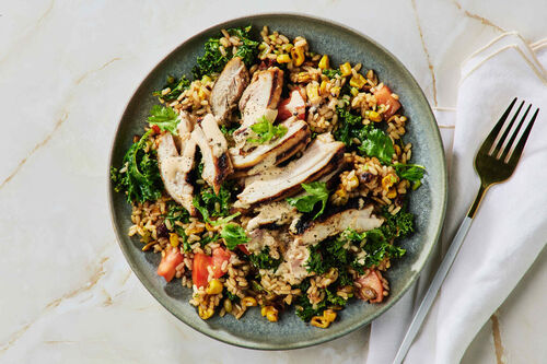 Nutritious Charred Chicken and Rice Salad