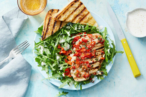 Chicken Spiedie & Arugula Salad