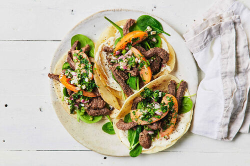 Fast Peppered Beef Wraps
