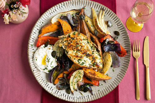 Bunter Grillhähnchen-Salat