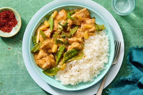 Pineapple Salmon with Snow Peas