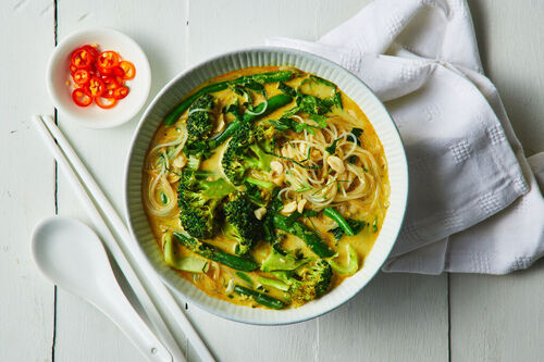 Nutritious Thai-Style Vegan Noodle Soup