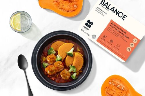 Butternut Squash with Chicken Meatballs