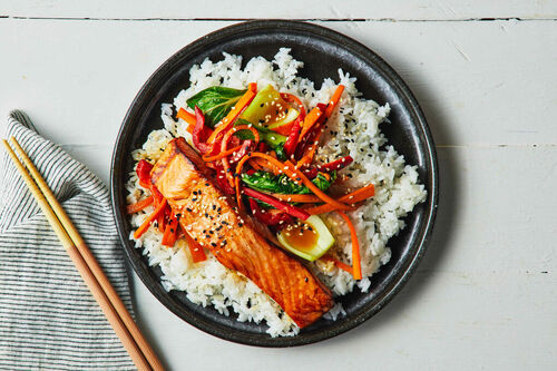 Honey-Soy Salmon and Rice