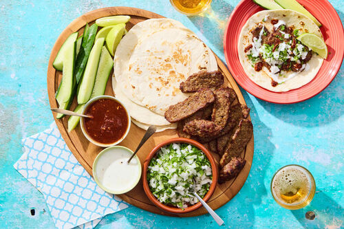 Lamb Tacos Árabes with Lime Crema