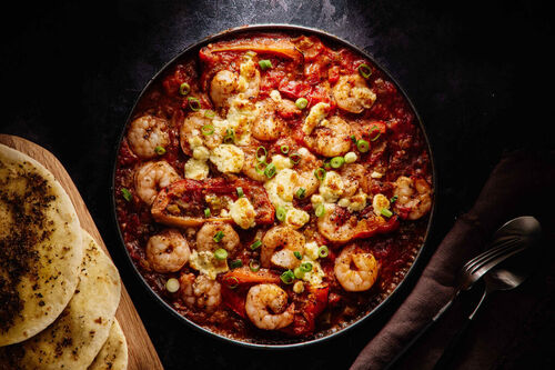 Prawn and Feta Saganaki