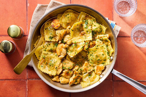 Chicken Marsala-Inspired Mushroom Ravioli