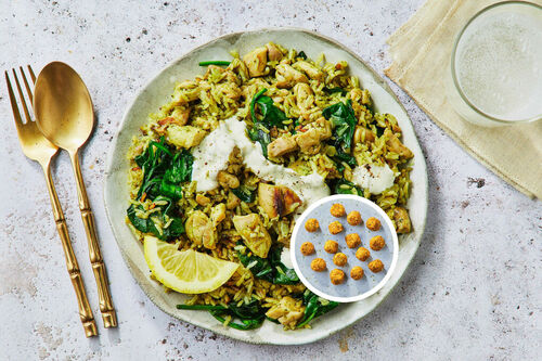 Spicy Green Chilli Falafel Rice