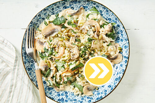 Creamy Chicken, Mushroom and Spinach Risotto