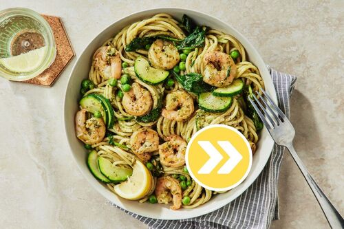 Double the Tuscan Prawns Pesto Spaghetti