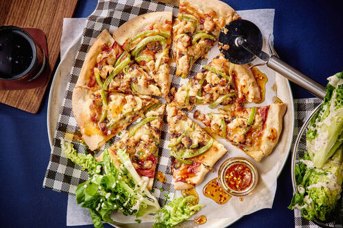 Pork Sausage and Pepper Pizzas