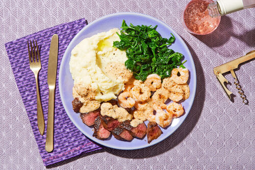 Surf 'n' Turf! Seared Steak & Cajun Shrimp