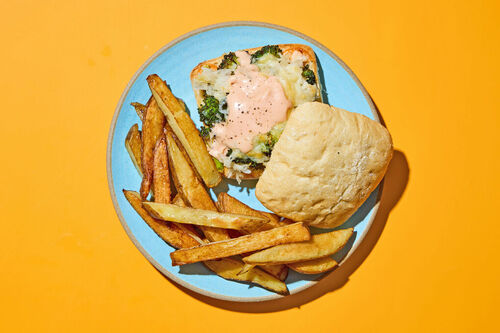 Broccoli Reuben with Russian Dressing