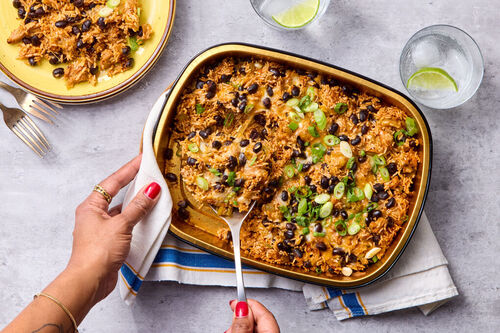 Pork & Rice Enchilada Casserole
