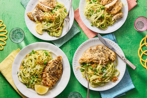 Springtime! Spaghetti with Pea Pesto