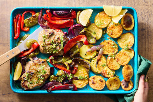 Sheet Pan Ranch Pork & Veggies
