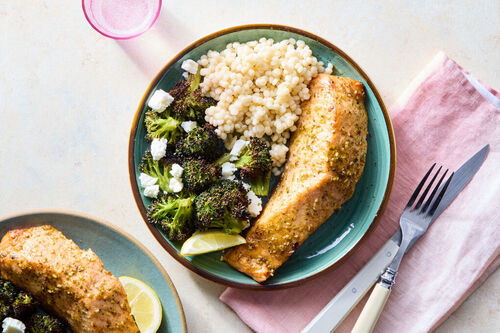 Hot Honey Za'atar Salmon & Pearl Couscous