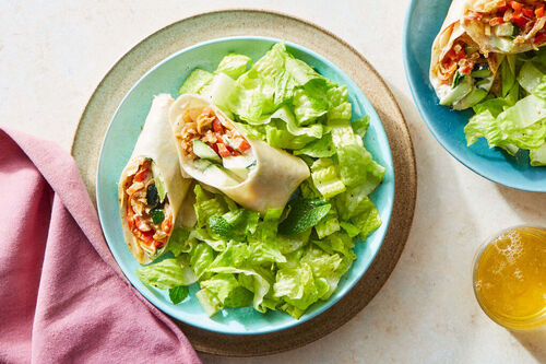 Steak, Hummus & Curried Veggie Wrap