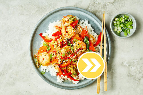 Spicy Korean Double the Prawn Stir-Fry