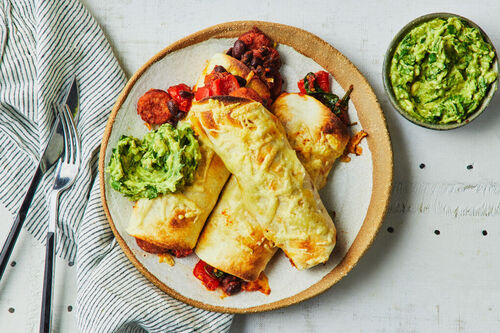 Chorizo and Bean Enchiladas