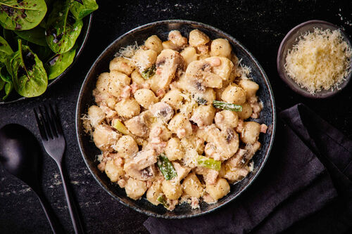 15-Min Truffle and Bacon Gnocchi Boscaiola