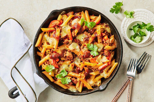 Mexican Pork and Salsa Pasta Bake