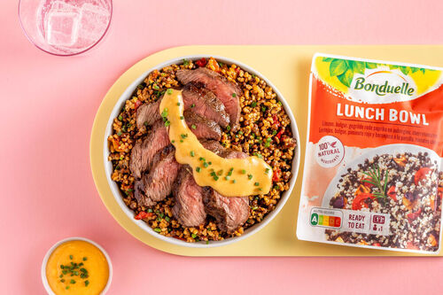 Rinderhüftsteak mit Käsesauce