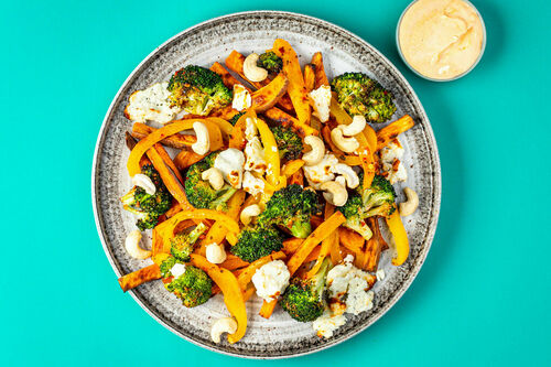 Bonte ovengroente met feta