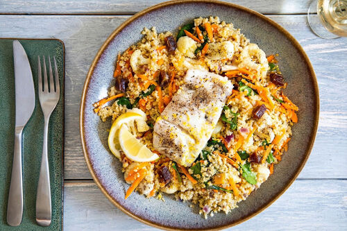 Heekfilet op luchtige bulgur