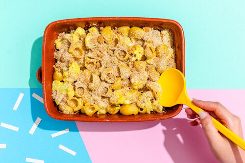 Vadouvan-pastaschotel met bloemkool