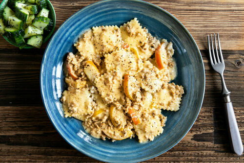 Ricotta-Spinat-Tortelli mit Schweinehack