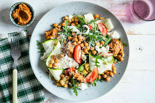 Mozzarella-Rucola-Salat mit Kichererbsen