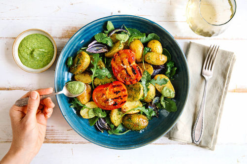 Mediterrane Kartoffeln mit Olivenpesto