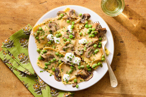Beef & Wine Ravioli Stroganoff