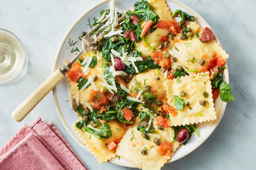 Ravioli Puttanesca with Crispy Capers