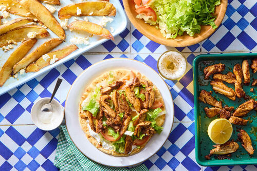 Sheet Pan Chicken Shawarma Pita