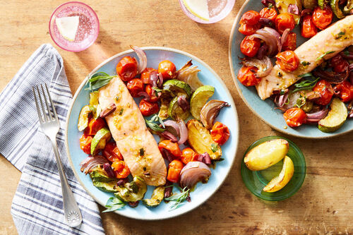 Sheet Pan Salmon Provençal