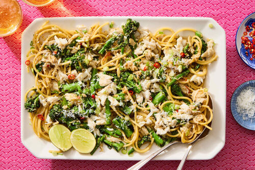 Vietnamese Garlic Noodles with Crab
