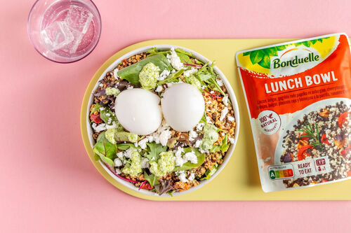 Bulgur-linzensalade met ei