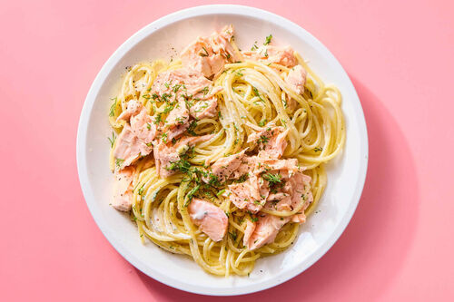 Lemon Cream Salmon Spaghetti