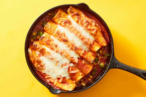Easy Clean Up! Cheesy Veggie Enchiladas